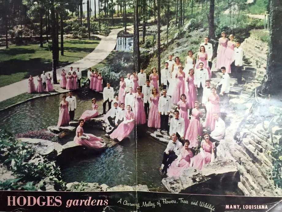 Photograph from the Facebook post “1961, Centenary College Choir at Hodges Gardens.”
