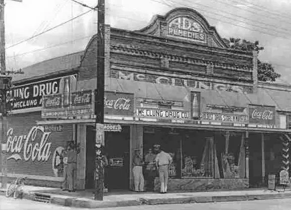 Photograph from the Facebook post “McClung Drug Store in Natchitoches.”