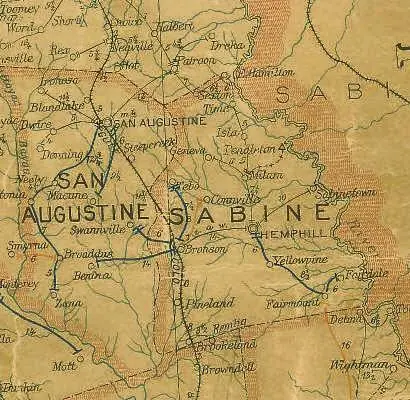 Photograph from the Facebook post “An old map west of the Sabine River.”