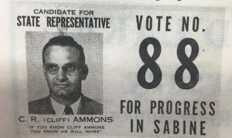 Photograph from the Facebook post “Cliff Ammons for State Rep push card.”
