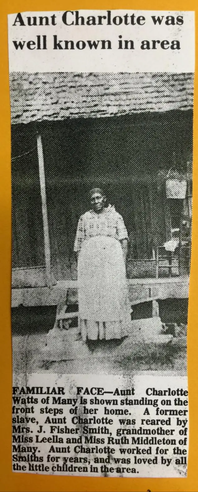 Photograph from the Facebook post “Aunt Charlotte.”