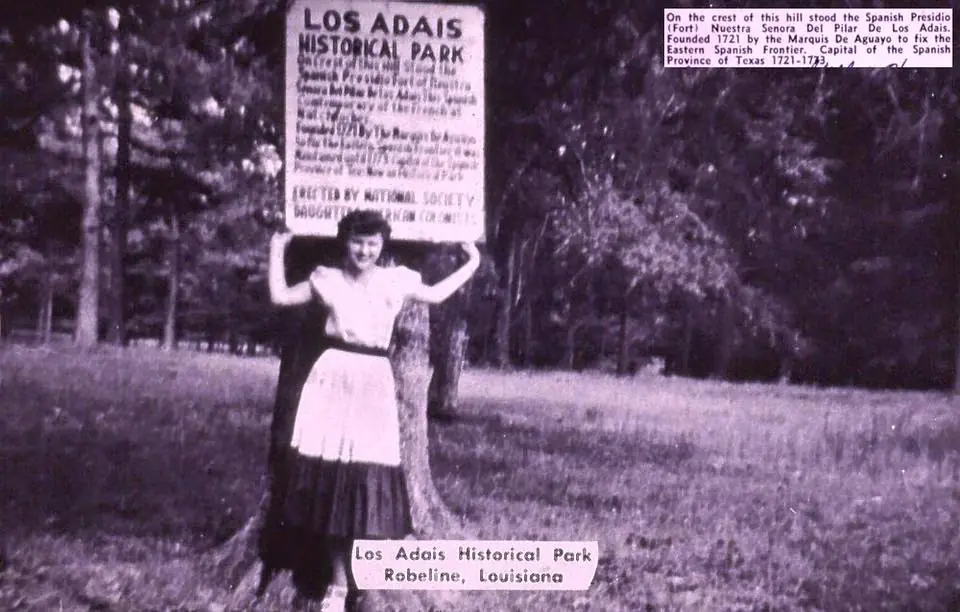 Photograph from the Facebook post “1954 post card from Los Adaes State Park.”