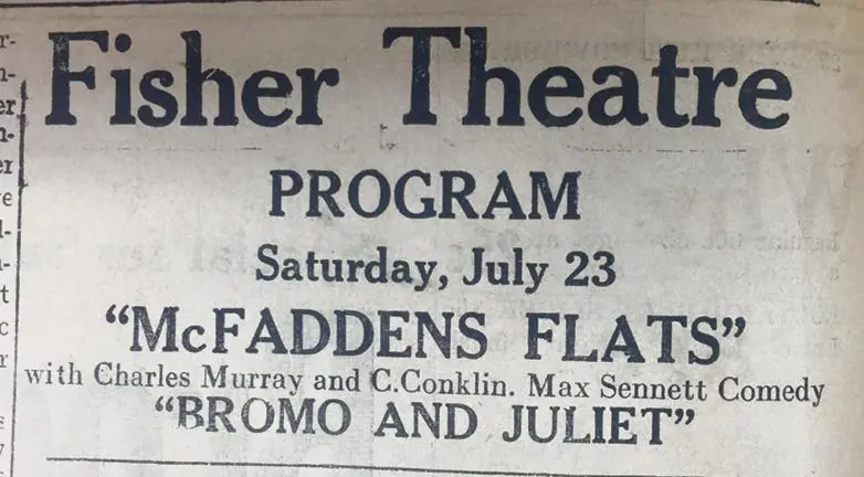 Photograph from the Facebook post “What's new at the Fisher Theater, 1927”