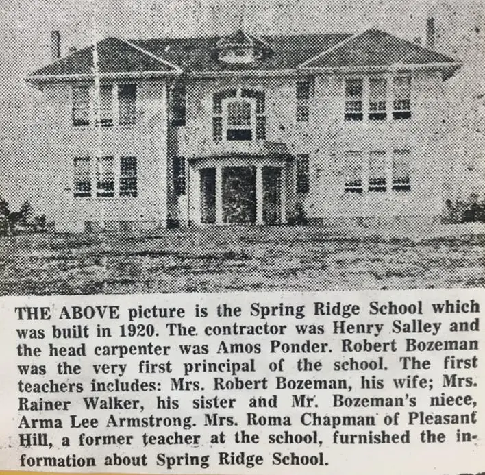 Photograph from the Facebook post “Spring Ridge School, 1920.”