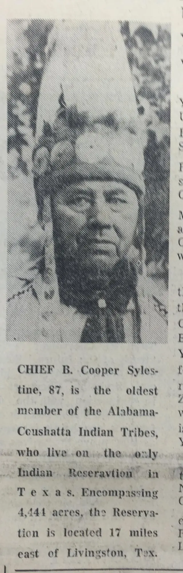 Photograph from the Facebook post “Oldest member of the Alabama Coushatta Indian Tribe in 1966”