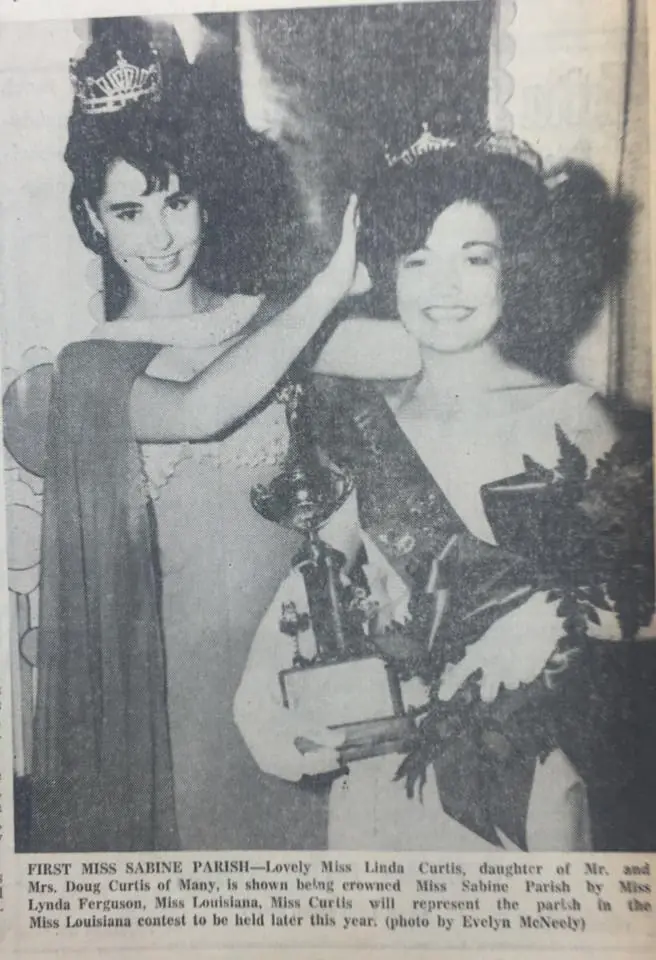 Photograph from the Facebook post “Miss Sabine Parish 1966, Linda Curtis.”