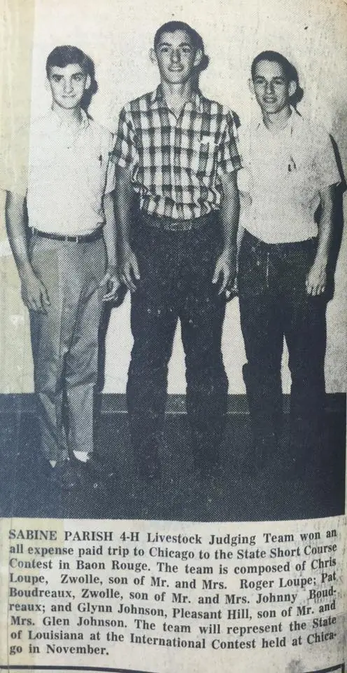 Photograph from the Facebook post “Livestock Judging Team gets all expense paid trip to Chicago in 1966”