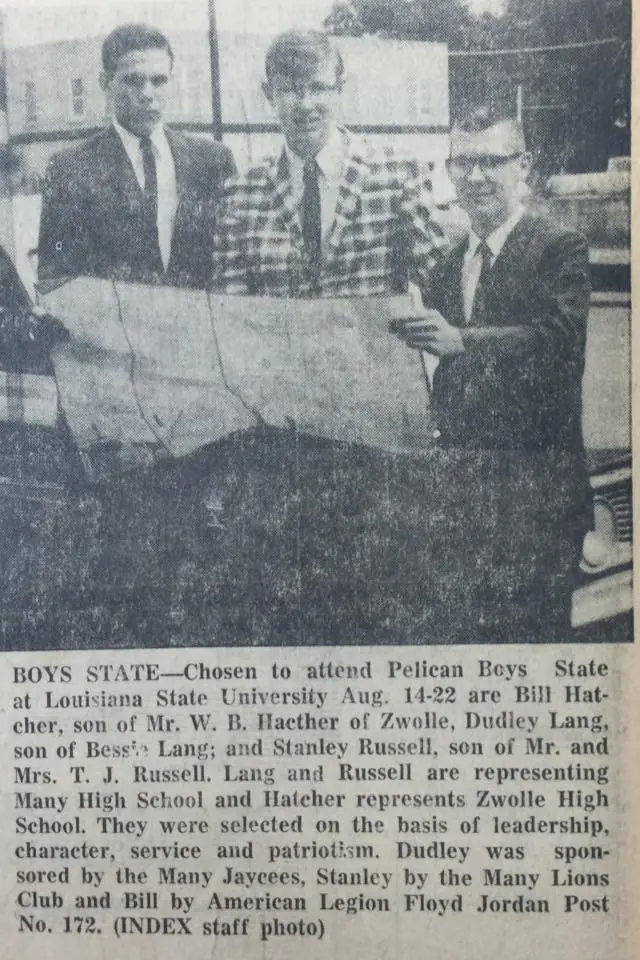 Photograph from the Facebook post “Pelican Boys State 1966.”
