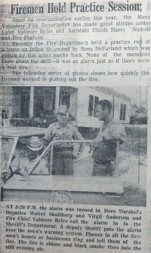 Photograph from the Facebook post “Firemen hold practice session in 1966”