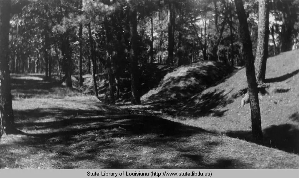 Photograph from the Facebook post “Remains of Confederate trenches between Natchitoches and Grand Ecore shown in this photo…”