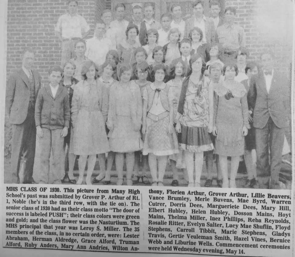 Photograph from the Facebook post “Many High Class of 1930.”