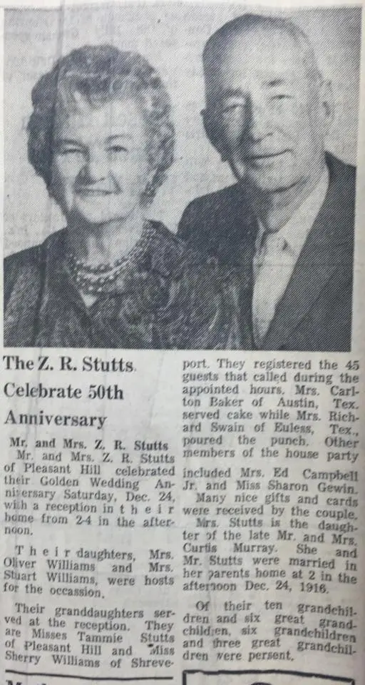Photograph from the Facebook post “1967, Stutts 50th anniversary”