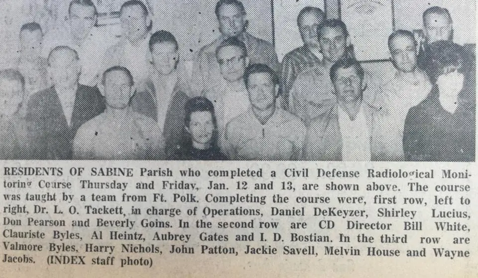 Photograph from the Facebook post “Completing the Civil Defense Radiological Monitoring Course in 1967”