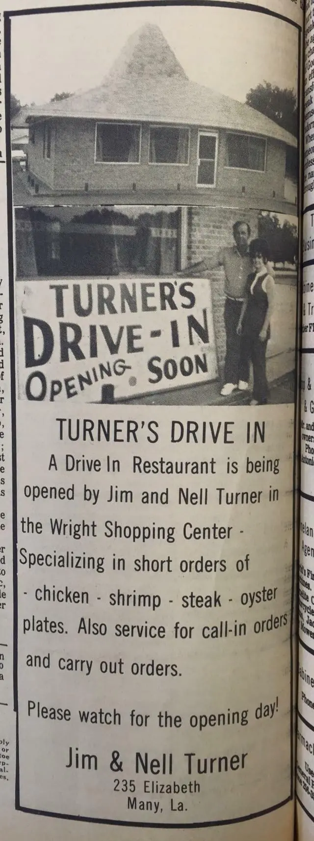 Photograph from the Facebook post “Turner's Drive In, 1970s.”