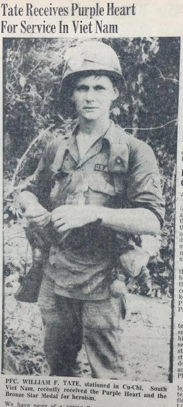 Photograph from the Facebook post “Purple Heart recipient, 1967”