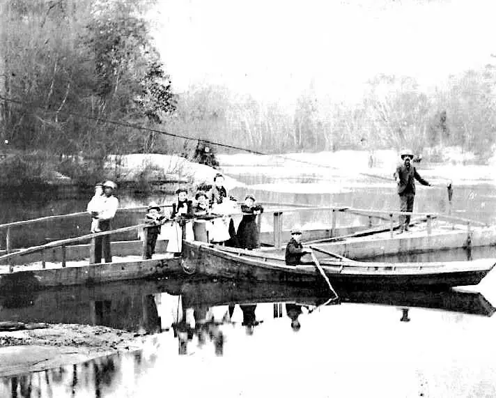 Photograph from the Facebook post “The Pendleton Gaines Ferry, which toted passengers across the Sabine River (from…”