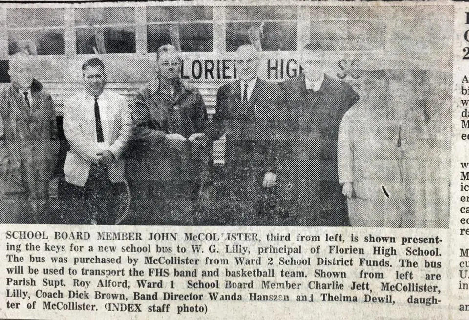 Photograph from the Facebook post “New school bus in 1967.”