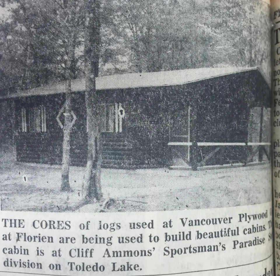 Photograph from the Facebook post “Log cabin, '67 style”