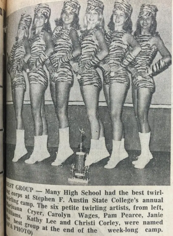 Photograph from the Facebook post “Many High Twirlers in 1967”