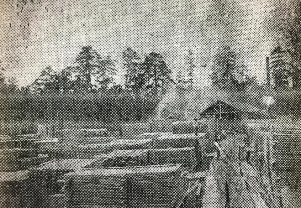 Photograph from the Facebook post “Many Lumber Company and Sawmill, owned and operated by John A.”