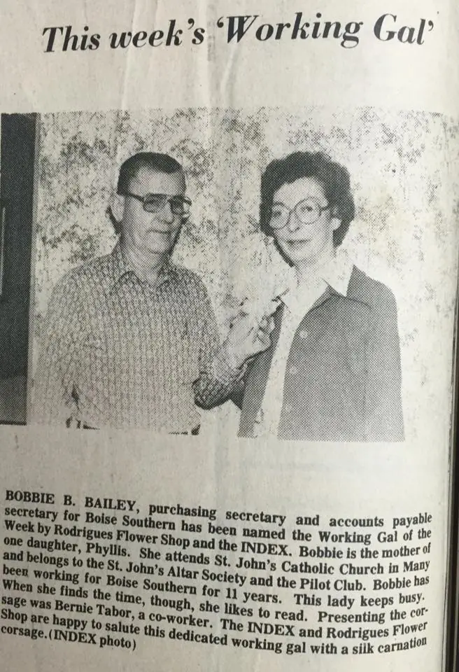 Photograph from the Facebook post “1980, Bobbie Bailey”