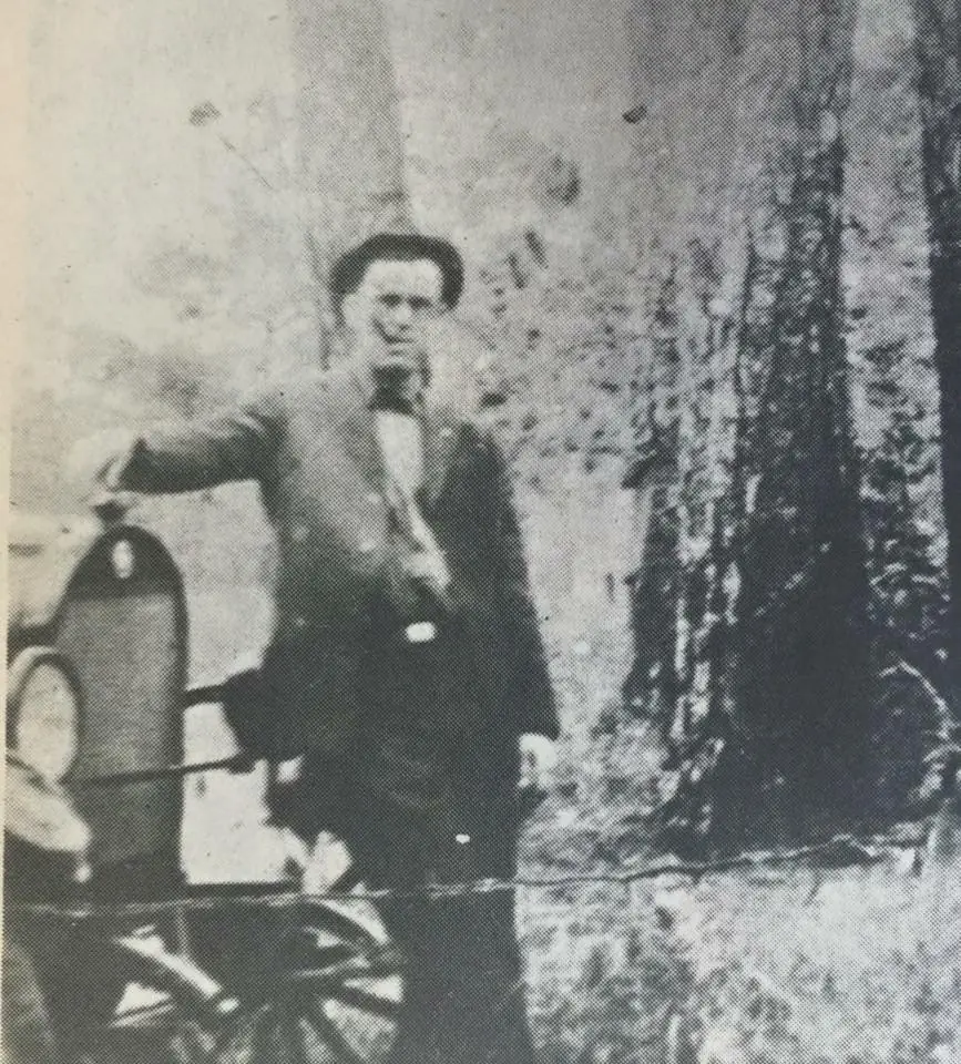 Photograph from the Facebook post “1925, Grover Johnson, a saw filer at Peason mill.”