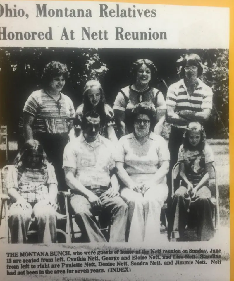 Photograph from the Facebook post “1977 Nett family reunion”