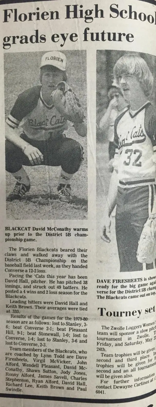 Photograph from the Facebook post “1980 Florien High grads”