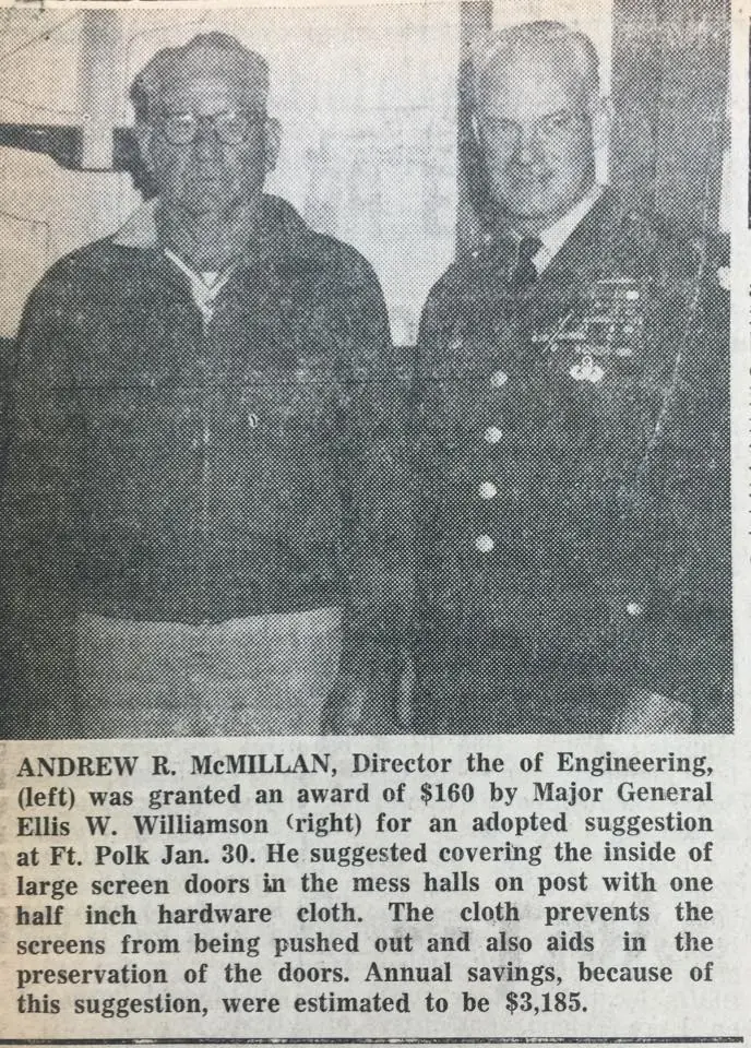Photograph from the Facebook post “Innovations at Fort Polk, 1967”