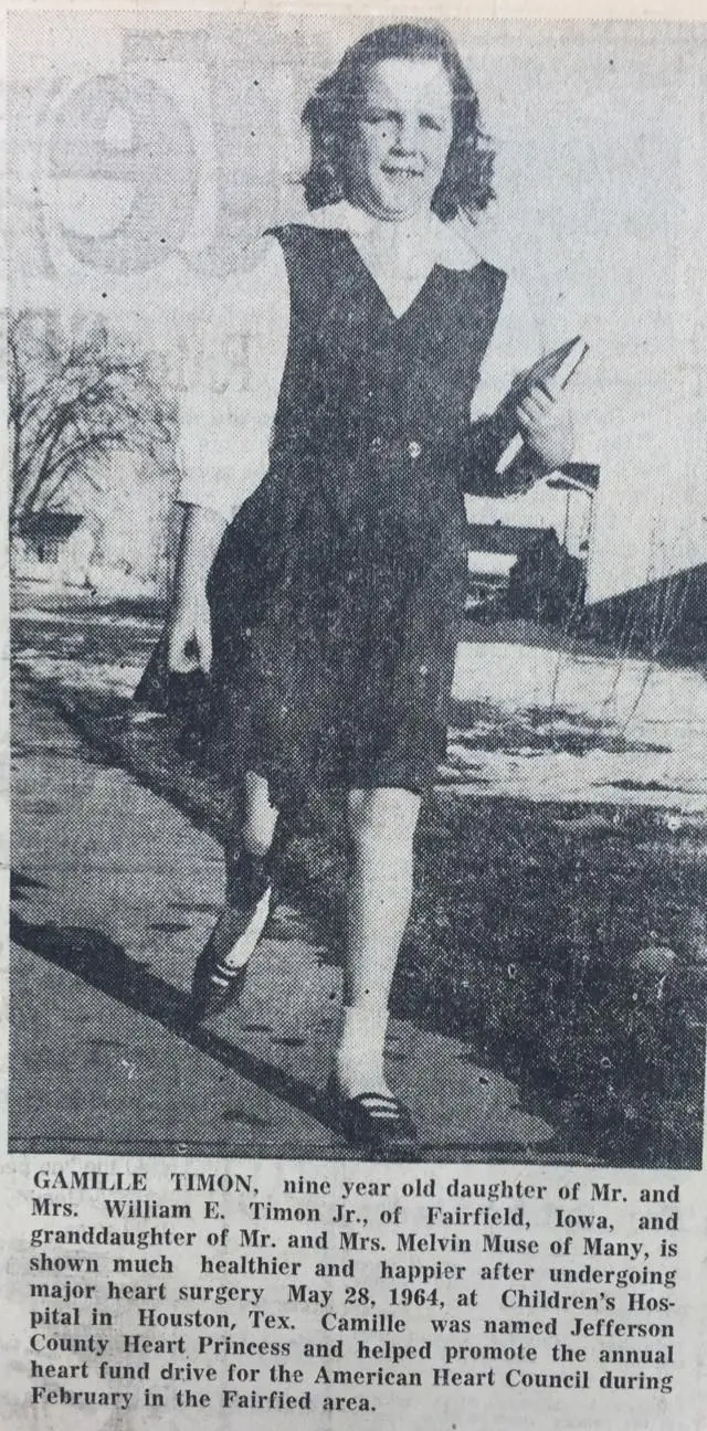 Photograph from the Facebook post “1967, Gamille Timon, successful heart surgery recipient”