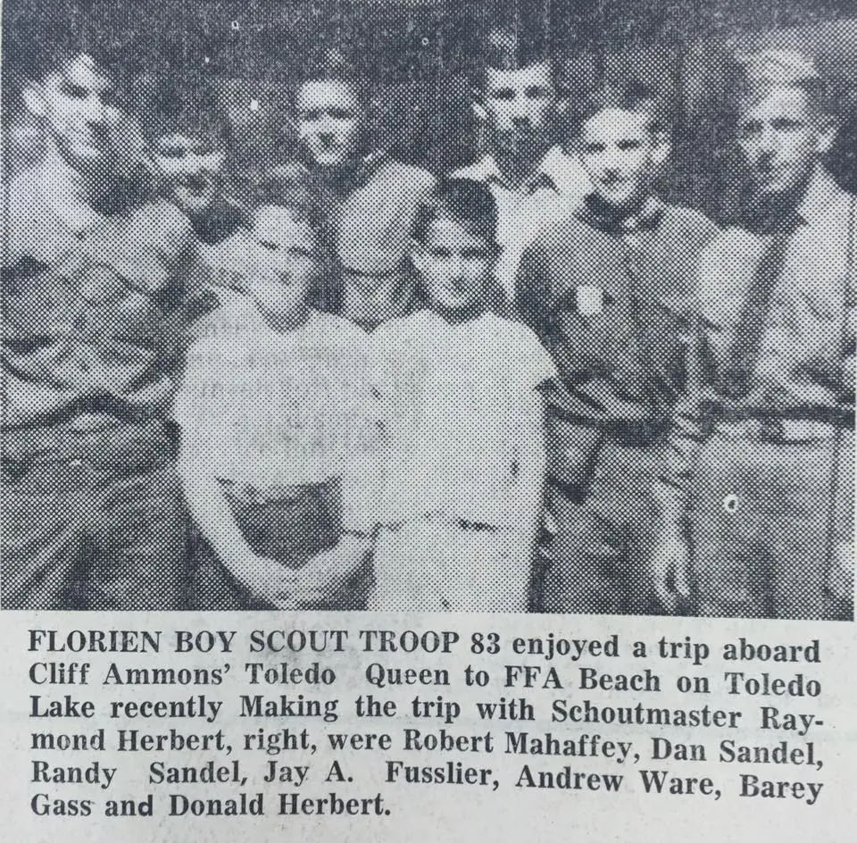 Photograph from the Facebook post “Florien Boy Scouts 1967”