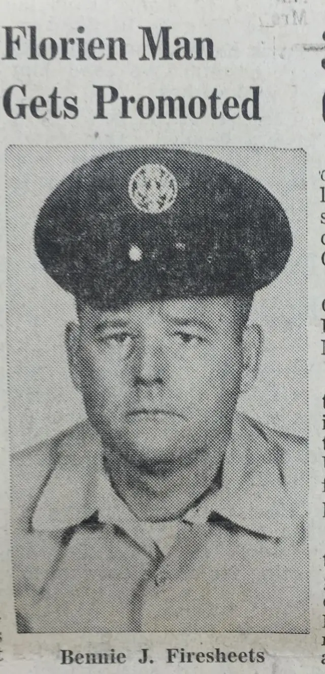 Photograph from the Facebook post “1967, Firesheets promoted in Air Force.”