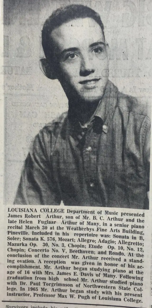 Photograph from the Facebook post “Musician James Robert Arthur, 1967”