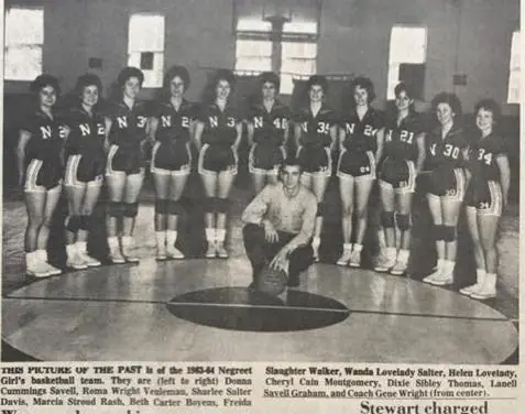 Photograph from the Facebook post “1943-44 Negreet girls basketball team”