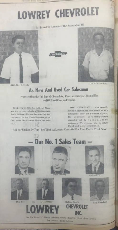 Photograph from the Facebook post “1967 Many dealership”