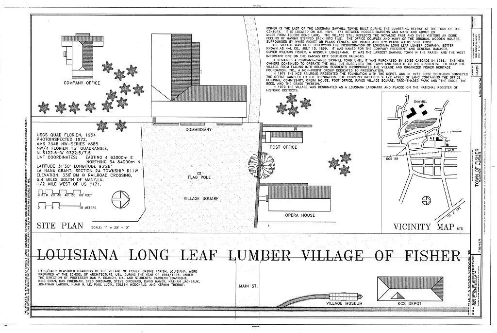 Photograph from the Facebook post “Village of Fisher when it was owned and operated by Louisiana Longleaf Lumber Company.”