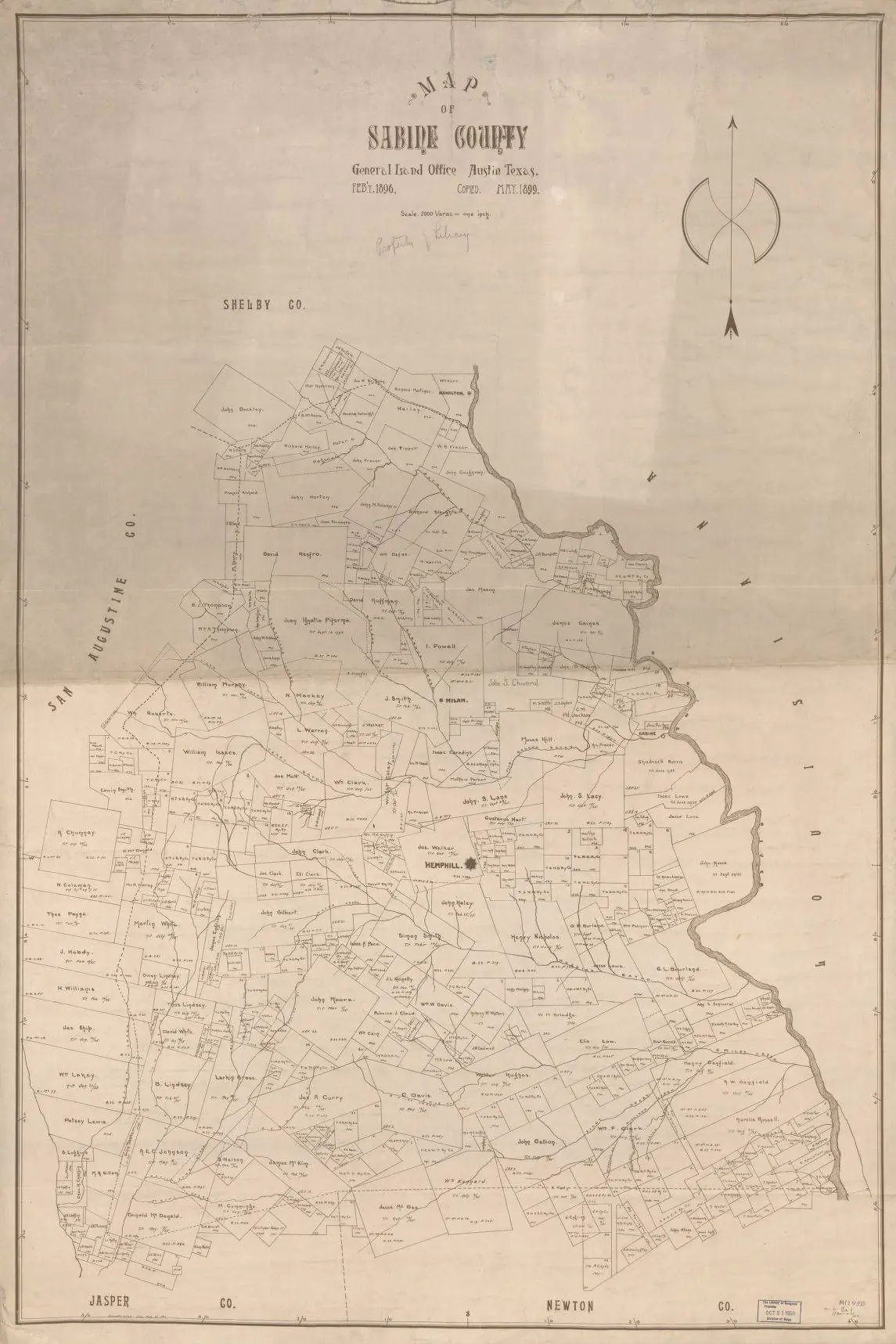 Photograph from the Facebook post “From the General Land Office in Austin, Texas and dated 1896, this is a land ownership…”