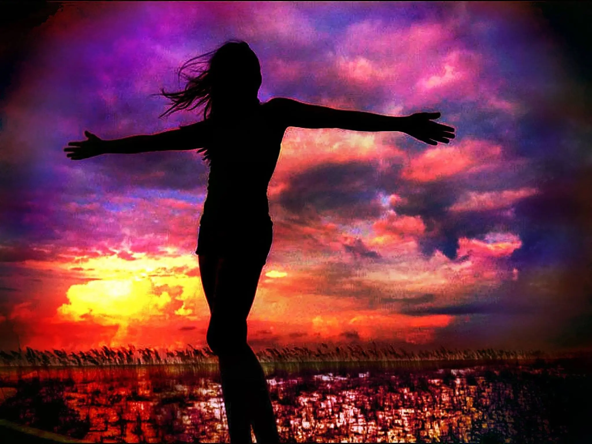 Photograph from the Facebook post “One if my favorite photos, taken at sunset of my daughter, then 10 years of age, on the…”