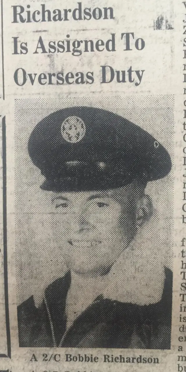 Photograph from the Facebook post “Richardson in Air Force, 1967 #richardson #AirForce”