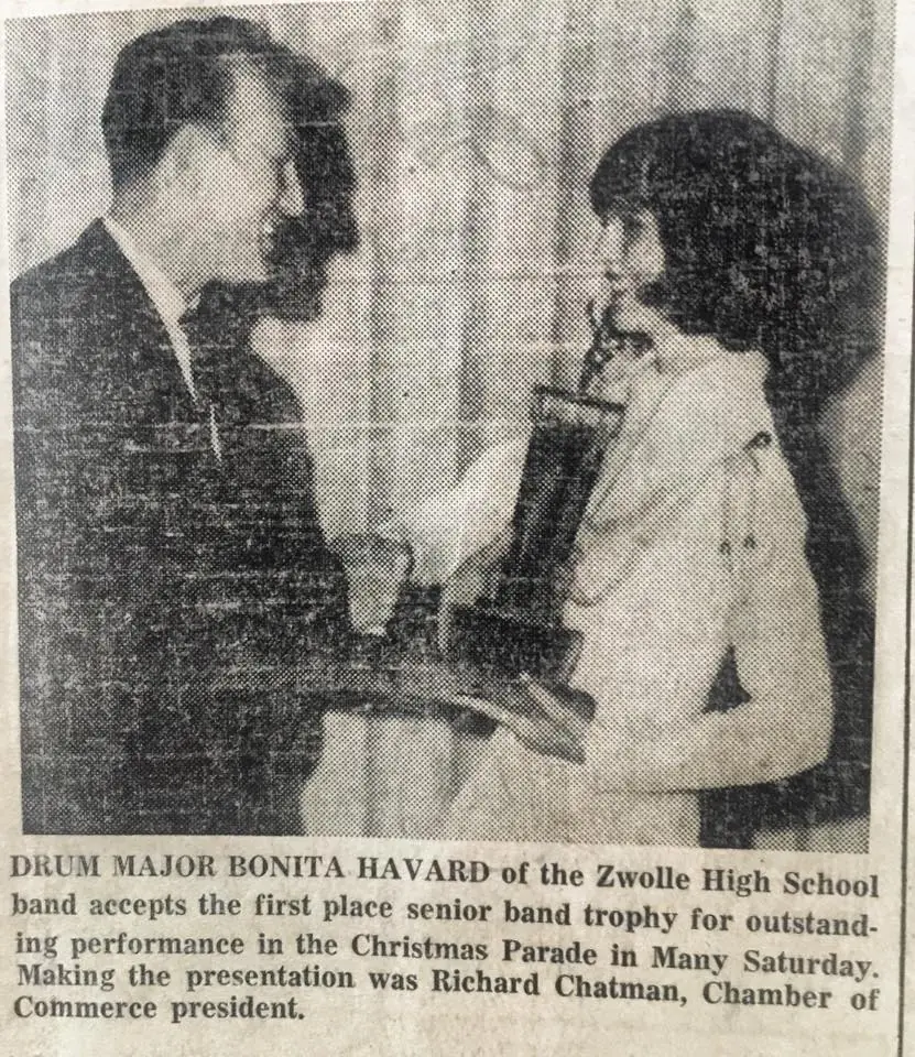 Photograph from the Facebook post “Zwolle High drum major recognized.”