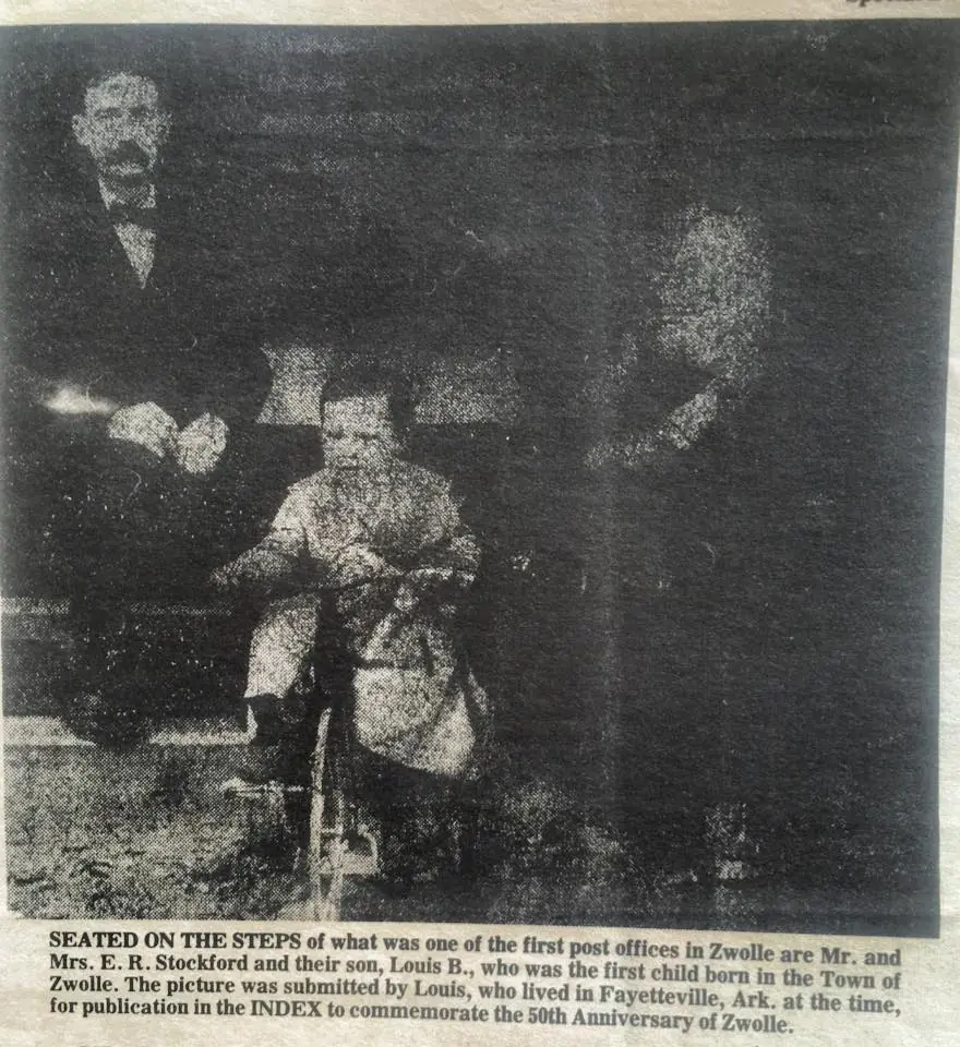 Photograph from the Facebook post “This article published in The Index in 1973, entitled "First child born in Zwolle…”