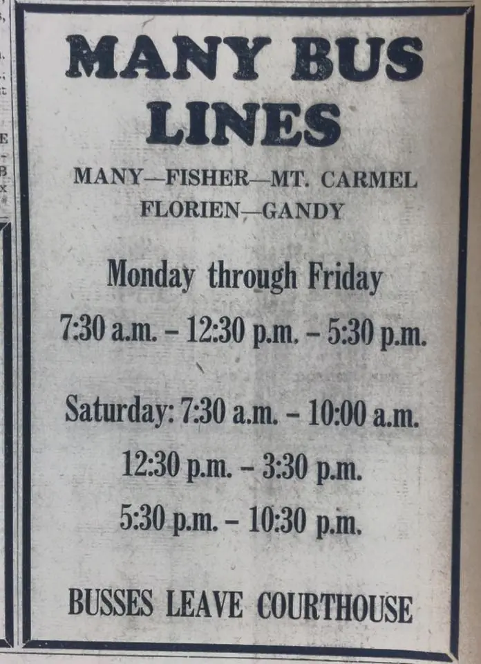 Photograph from the Facebook post “Bus lines out of Many.”