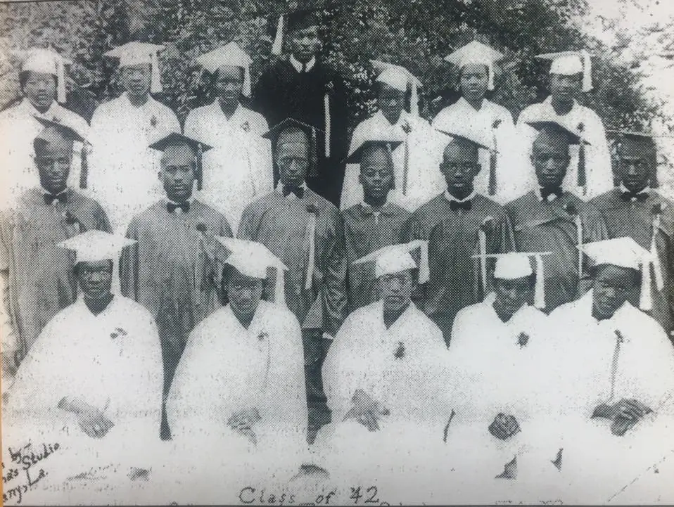 Photograph from the Facebook post “Sabine Parish Training School (later Sabine High I believe) 1942.”