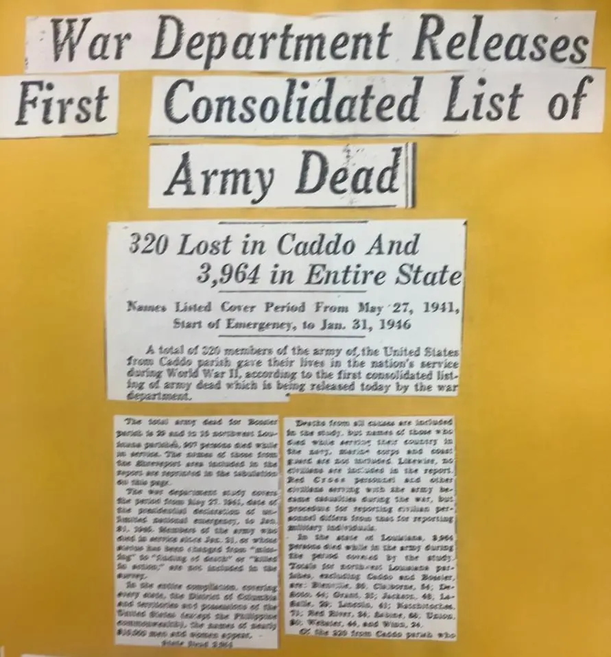 Photograph from the Facebook post “June 1946 Shreveport Times.”