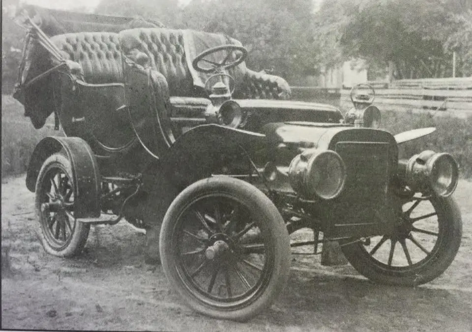 Photograph from the Facebook post “This may well have been the first car in Sabine Parish.”