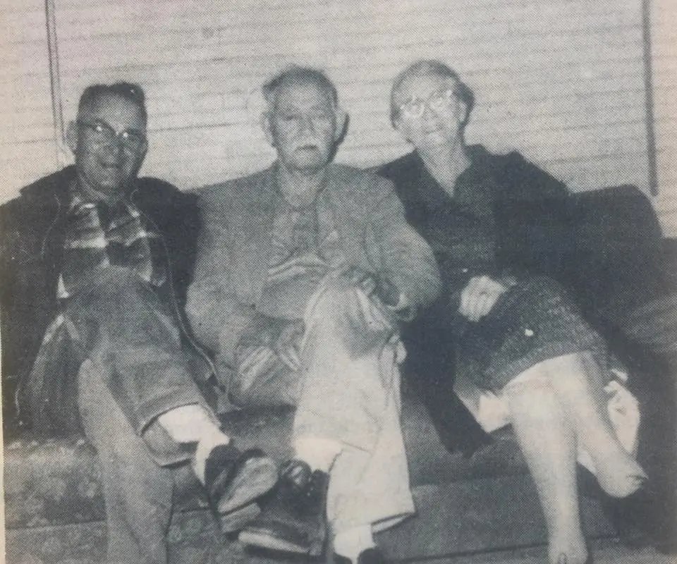 Photograph from the Facebook post “Three Fisher residents in 1957.”