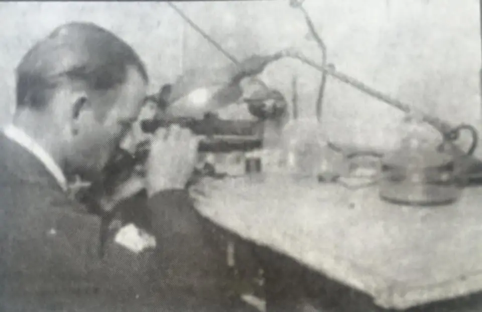 Photograph from the Facebook post “Lamar Ryan is shown working in his shop in Horn's Drug Store.”