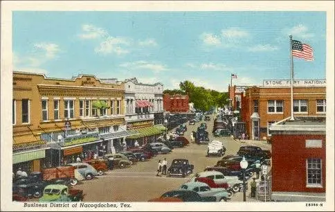 Photograph from the Facebook post “Main Street in Nacogdoches, 1950s”