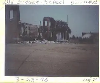 Photograph from the Facebook post “Burning of a school.”