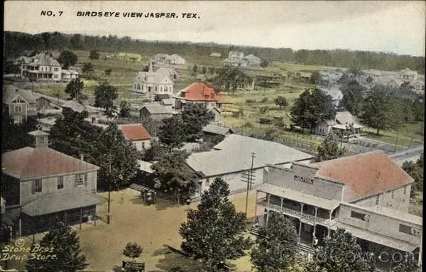 Photograph from the Facebook post “Bird's eye view of Jasper, Texas.”